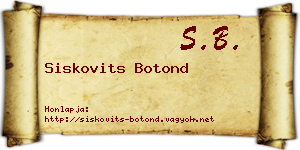 Siskovits Botond névjegykártya